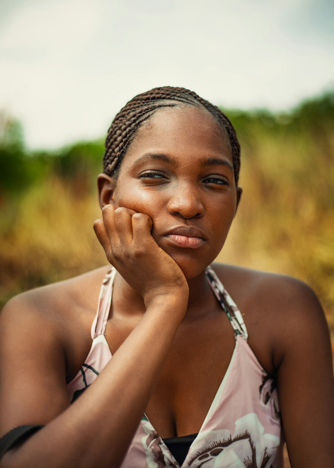 Portrait of a woman with a gentle smile