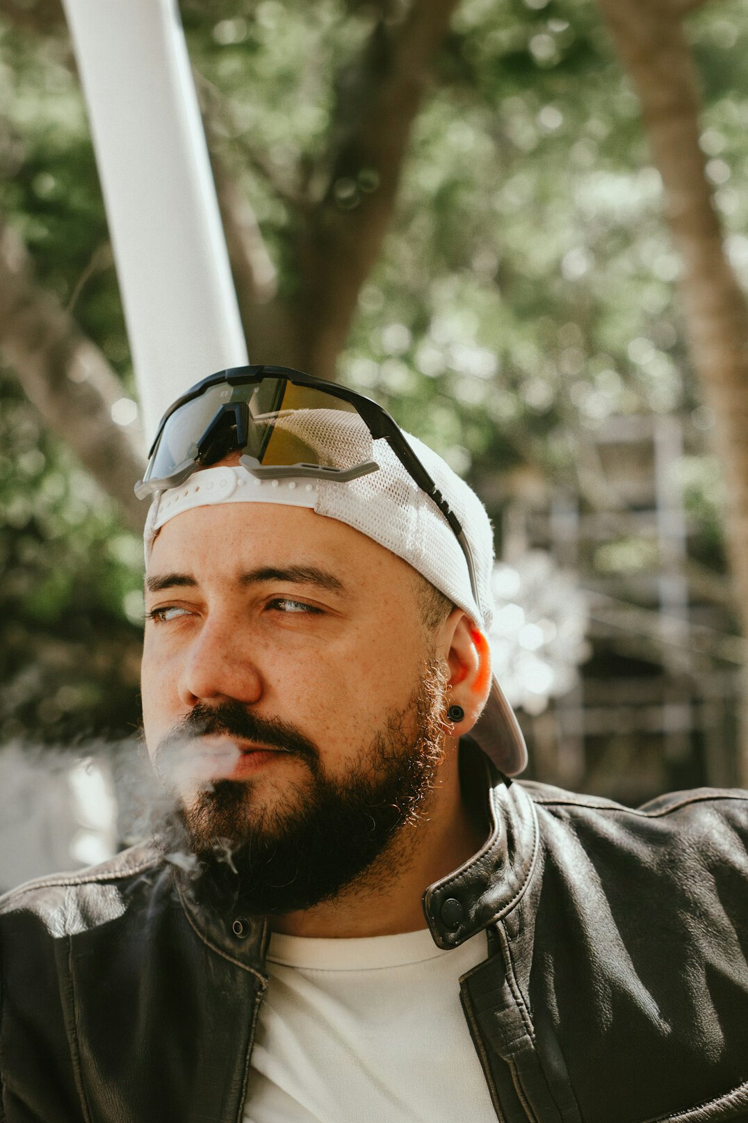 Portrait of a bearded man outdoors
